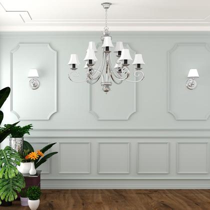 Imagem de Kit de moldagem de parede Colingmill Premade Wainscoting Panels White