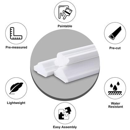 Imagem de Kit de moldagem de parede Pangda 3D Premade Accent Wainscoting Panel