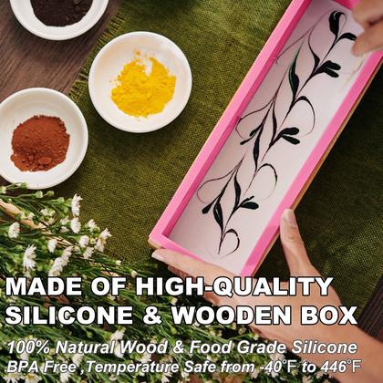 Imagem de Kit de moldagem de sabão LERYKIN Retangular de 1250 mL de silicone com cortador