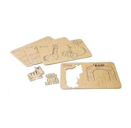 Imagem de Kit de Montar e Pintar Zoológico em Papelão - Eu amo Papelão