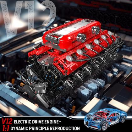 Imagem de Kit de motor modelo Mold King V12 Engine 3472 unidades para crianças maiores de 8 anos