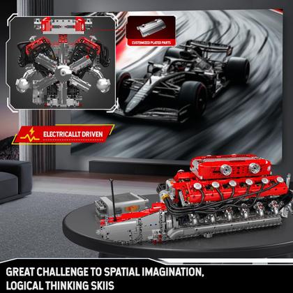 Imagem de Kit de motor modelo Mold King V12 Engine 3472 unidades para crianças maiores de 8 anos