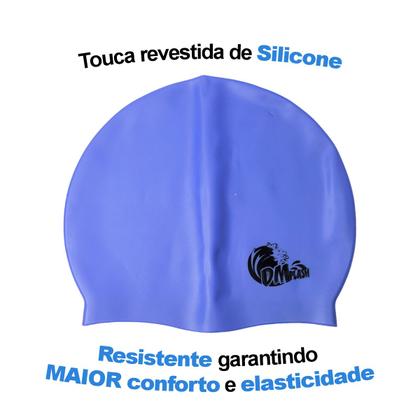 Imagem de Kit De Natação Completo DM Splash Com Touca Siliconada Óculos Ajustável E Tampão De Ouvido Em Silicone E Estojo Para Armazenamento
