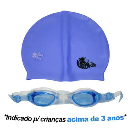 Imagem de Kit De Natação Completo DM Splash Com Touca Siliconada Óculos Ajustável E Tampão De Ouvido Em Silicone E Estojo Para Armazenamento