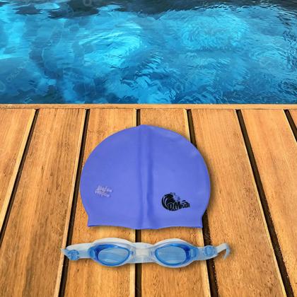 Imagem de Kit De Natação Completo DM Splash Com Touca Siliconada Óculos Ajustável E Tampão De Ouvido Em Silicone E Estojo Para Armazenamento