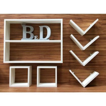 Imagem de Kit De Nichos / Prateleira 7 Peças Mdf 15mm Brancotx