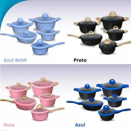 Imagem de Kit De Panelas Bonitas E Práticas Cor Preta Presente Sua Avó