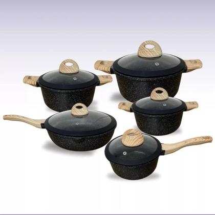 Imagem de Kit De Panelas Bonitas E Práticas Cor Preta Presente Sua Avó