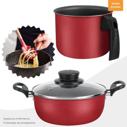 Imagem de Kit De Panelas Elegan 17 Peças Dona Chefa Vermelho