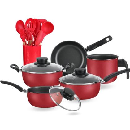 Imagem de Kit De Panelas Elegan 17 Peças Dona Chefa Vermelho