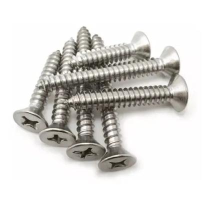 Imagem de Kit de Parafuso Auto Atarraxante Inox Phillips 4,8x50mm C/ Bucha de Fixação com anel 8mm