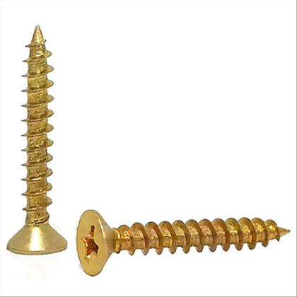 Imagem de Kit de Parafuso ChipBoard Cabeça Chata Phillips 5,0x50mm C/ Bucha de Fixação com anel 8mm