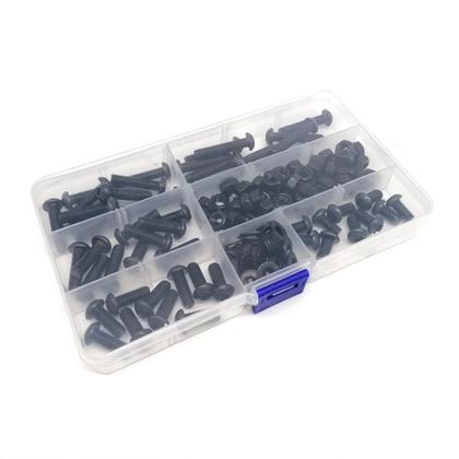 Imagem de Kit De Parafusos E Porcas De Aço Preto Grau 10.9 Com Cabeça Redonda Allen Hexagonal M1.6 a M8