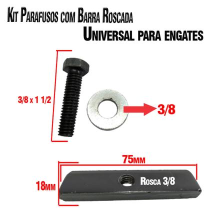 Imagem de Kit de Parafusos  Universal Para Fixação De Engate Automotivo Reboques E Rabicho