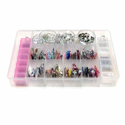 Imagem de Kit de Pedrarias para unhas Luxo Completo 26mil Peças Decoração Joinha