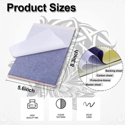 Imagem de Kit de pele para prática de tatuagem Combofix, 20 unidades com papel de transferência