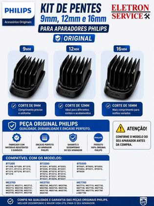 Imagem de Kit de Pentes 9mm, 12mm e 16mm Para Philips MG3721
