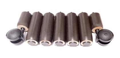 Imagem de Kit de Pés Para Cama Box ou Baú 5 pés fixos e 2 Rodinhas TDC Marrom 12cm de altura