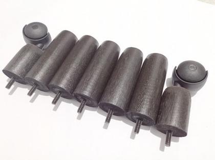 Imagem de Kit de Pés Para Cama Box ou Baú 5 pés fixos e 2 Rodinhas TDC Marrom 12cm de altura