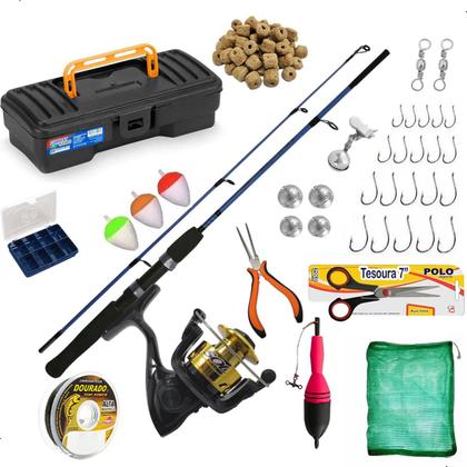 Imagem de Kit De Pesca Completo Vara 10 Kg Molinete Maleta 