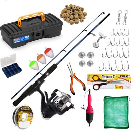 Imagem de Kit De Pesca Completo Vara 10 Kg Molinete Maleta 