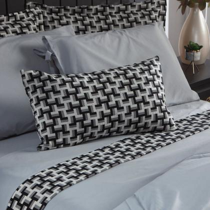 Imagem de Kit de Peseira Estampada Áquila c/ Almofada 04 Peças - Tecido Jacquard