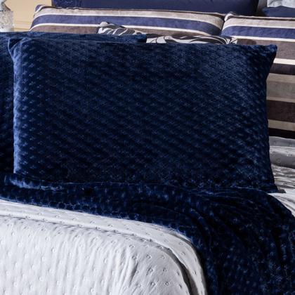 Imagem de Kit de Peseira Para Cama Majestic com Fronhas 03 Peças - Tecido Mantinha Flannel em Toque de Seda Brilhante