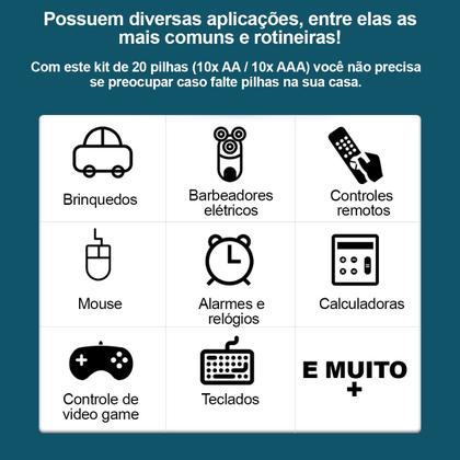Imagem de Kit De Pilhas Alcalinas Aa E Aaa Philips 1,5v - 20 Unidades
