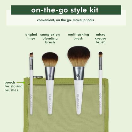 Imagem de Kit de pincéis de maquiagem EcoTools On-The-Go Travel Conjunto de 5 peças