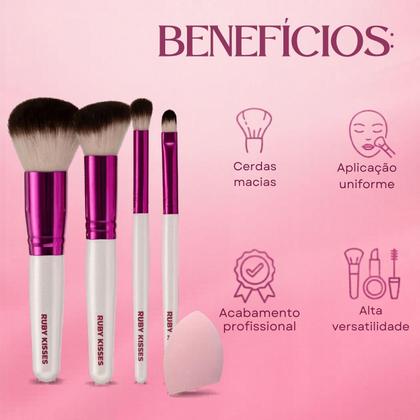 Imagem de Kit de Pincéis de Maquiagem Ruby Kisses para Rosto Ra03b100