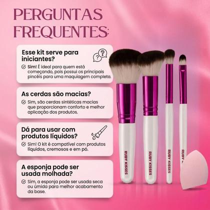 Imagem de Kit de Pincéis de Maquiagem Ruby Kisses para Rosto Ra03b100