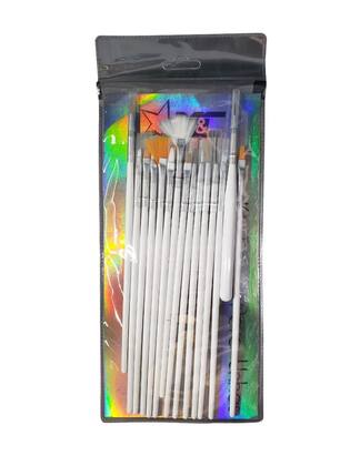 Imagem de Kit de pincéis para decoração de unha 15 unidades 