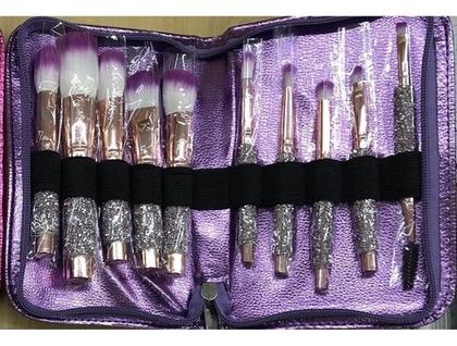 Imagem de Kit De Pincel Para Maquiagem Com 10 Pcs + C/estojo