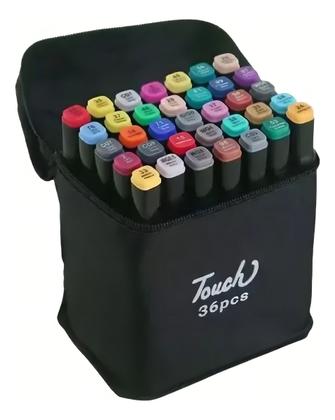 Imagem de Kit De Pintura Com 36 Canetinhas Ponta Fina E Grossa