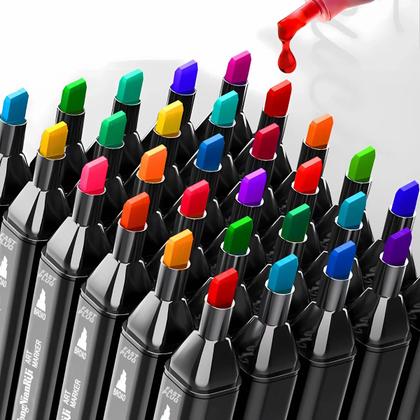 Imagem de Kit De Pintura Com 36 Canetinhas Ponta Fina E Grossa