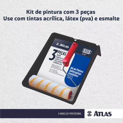 Imagem de Kit De Pintura Completo Atlas 3  4  5  6  7 Peças - Iniciante e profissional parede tinta pincel