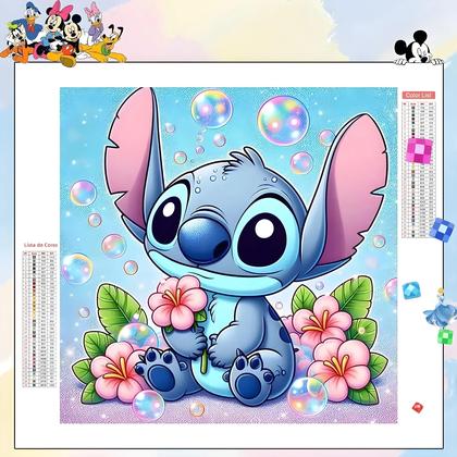 Imagem de Kit De Pintura Em Diamante Stitch Disney, Mosaico Completo De Desenho Animado, Decoração De Parede,