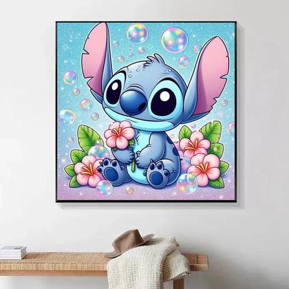 Imagem de Kit De Pintura Em Diamante Stitch Disney, Mosaico Completo De Desenho Animado, Decoração De Parede,