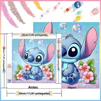 Imagem de Kit De Pintura Em Diamante Stitch Disney, Mosaico Completo De Desenho Animado, Decoração De Parede,