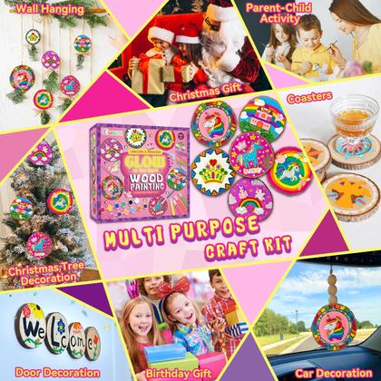 Imagem de Kit de Pintura em Madeira Klmars - Tema Unicórnio com Brilho no Escuro