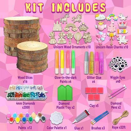 Imagem de Kit de Pintura em Madeira Klmars - Tema Unicórnio com Brilho no Escuro