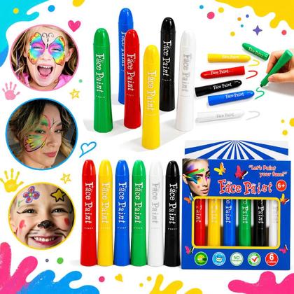 Imagem de Kit De Pintura Facial Infantil 6 Cores Lavável Rosto Copa Do Mundo Festa Maquiagem Artística