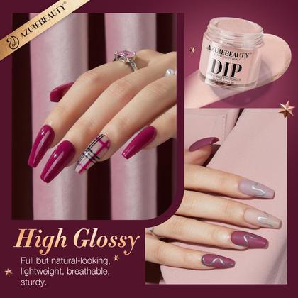 Imagem de Kit de Pó para Unhas Dip Powder AZUREBEAUTY - 4 Cores e Ferramentas