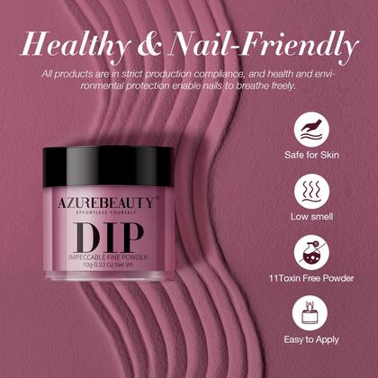 Imagem de Kit de Pó para Unhas Dip Powder AZUREBEAUTY - 4 Cores e Ferramentas