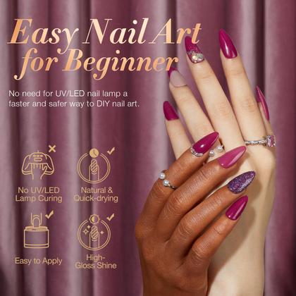 Imagem de Kit de Pó para Unhas Dip Powder AZUREBEAUTY - 4 Cores e Ferramentas