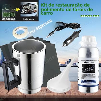 Imagem de Kit de Polimento de Farol de Carro (100ml + 50ml) - Restauração com Polímero Líquido