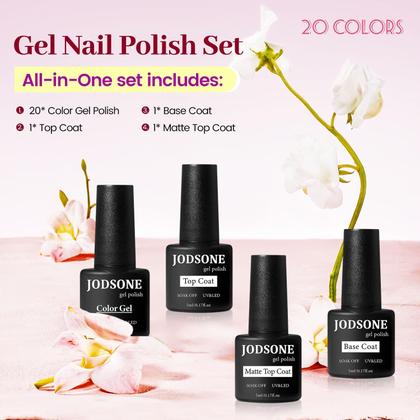 Imagem de Kit de Polimento em Gel JODSONE (23 Unidades) - Base, Top Fosco e Brilhante