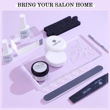 Imagem de Kit de pontas para unhas dos pés e gel de cola SAVILAND 500PCS Gel transparente