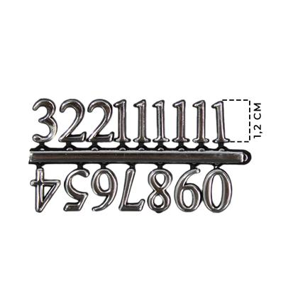 Imagem de Kit De Ponteiros Números Para Relógio Analógico Prata Pequeno 30 Unidades