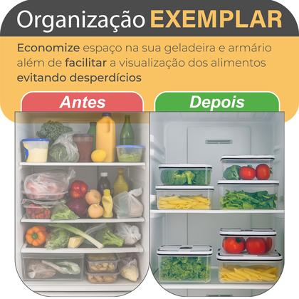 Imagem de Kit De Potes Plásticos Transparentes Inquebráveis Com Tampa Hermética 5 Unidades Top